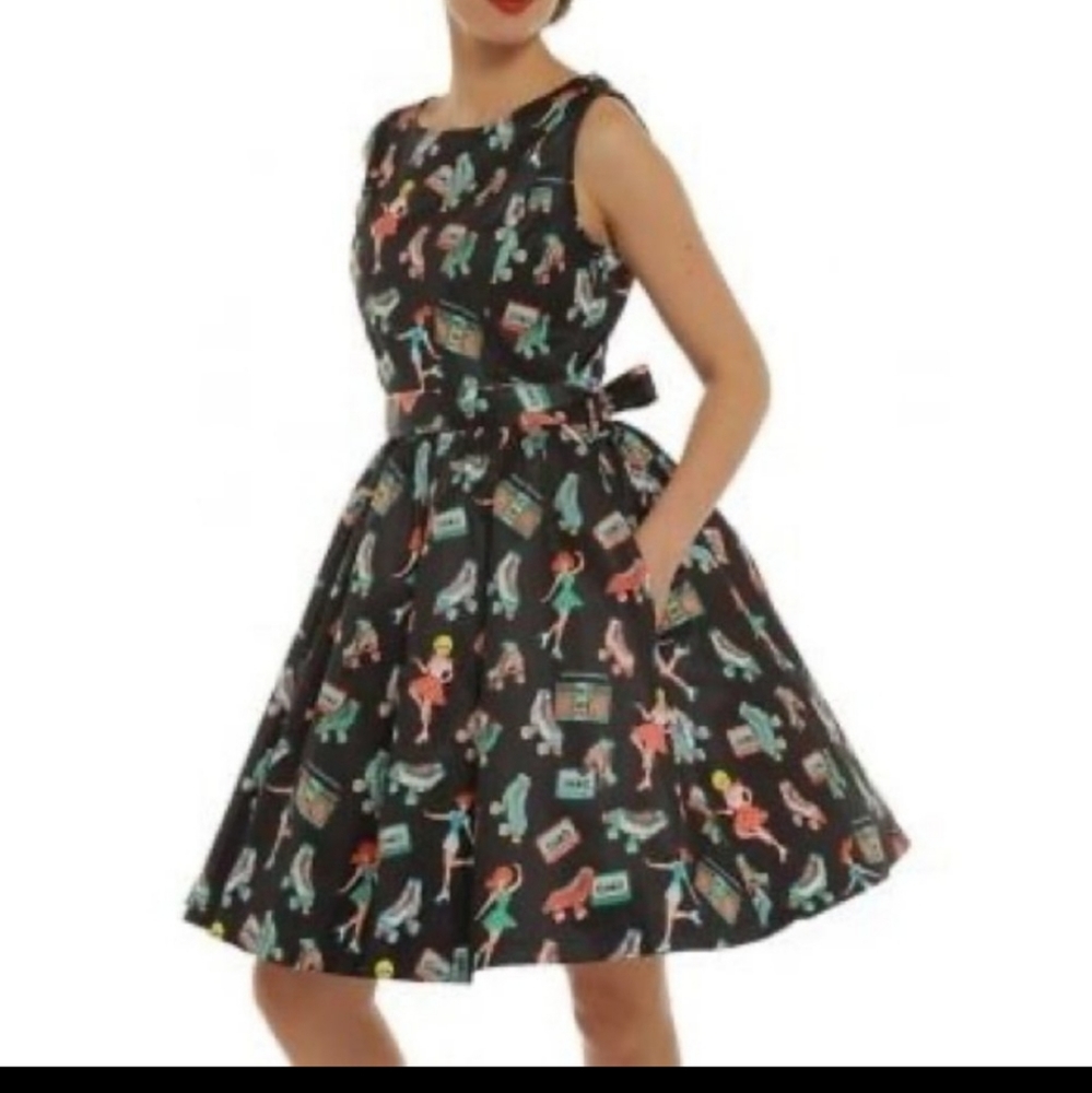 Lindy Bop roller skate 80s retro dress Audrina size 6 EUC - Picture 3 of 8